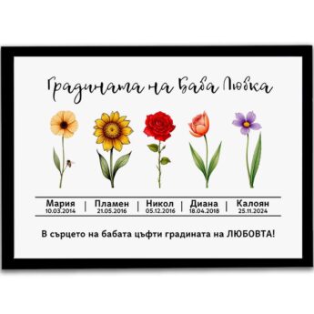 градината на баба подарък в рамка