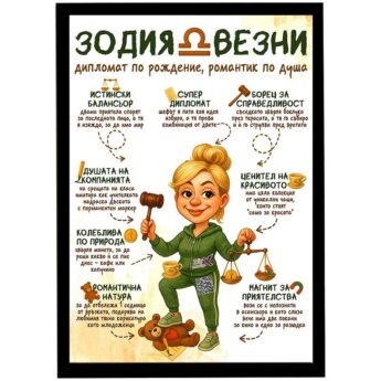 подарък за зодия везни в рамка